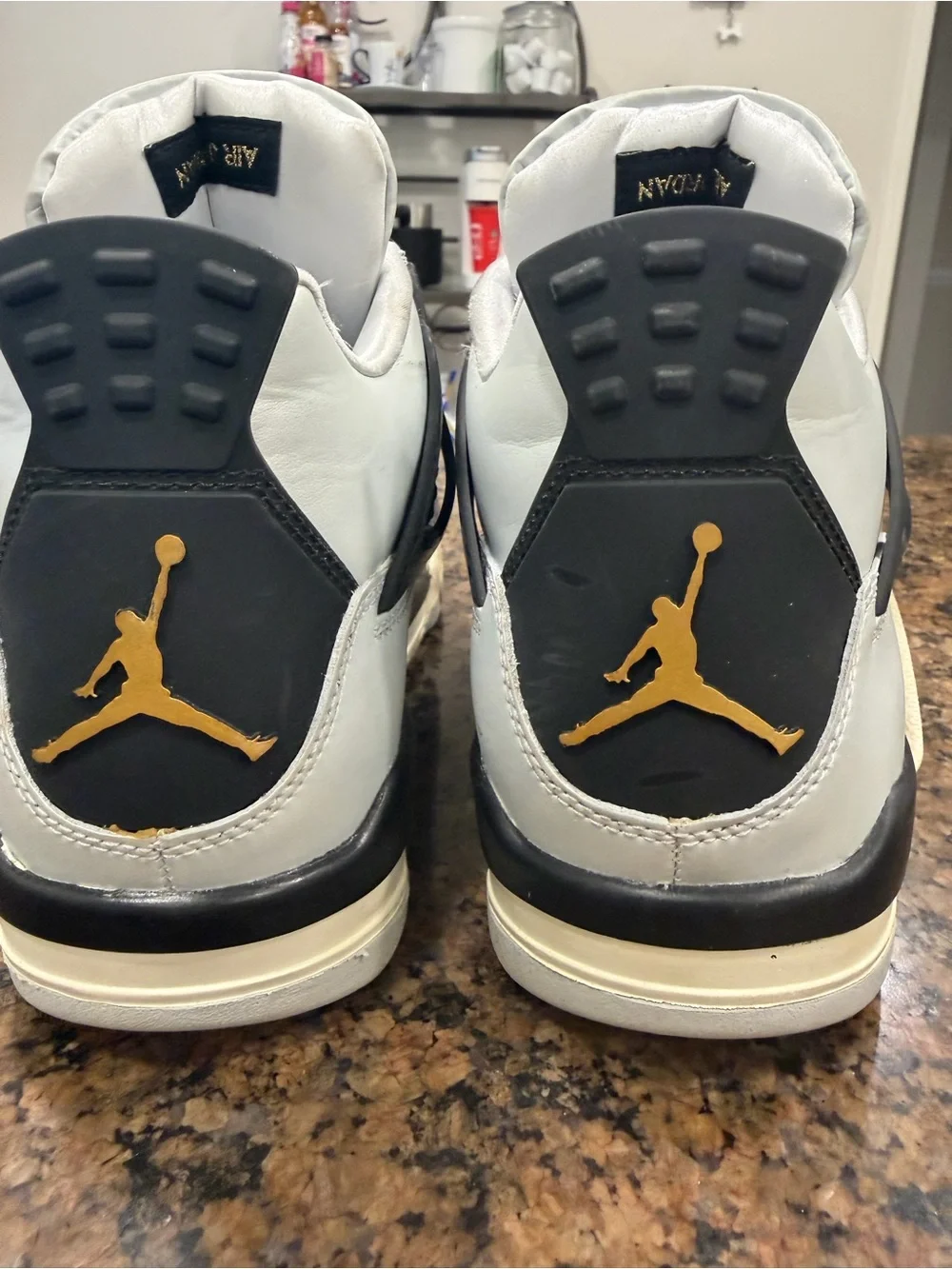 Jordan High-Top Sneakers in White, Black, Cream